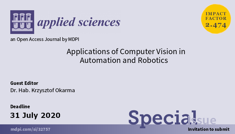 Banner numeru specjalnego w czasopiśmie Applied Sciences