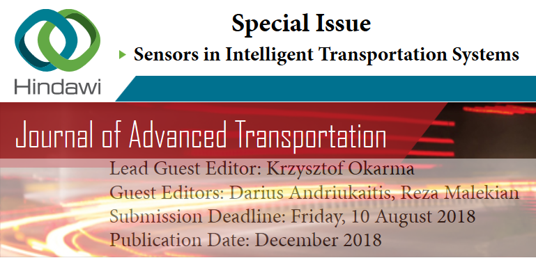 Banner numeru specjalnego w czasopiśmie Journal of Advanced Transportation